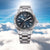 Citizen Promaster Sky Navihawk Herrenarmbanduhr vorne, blaues Zifferblatt und Titanband