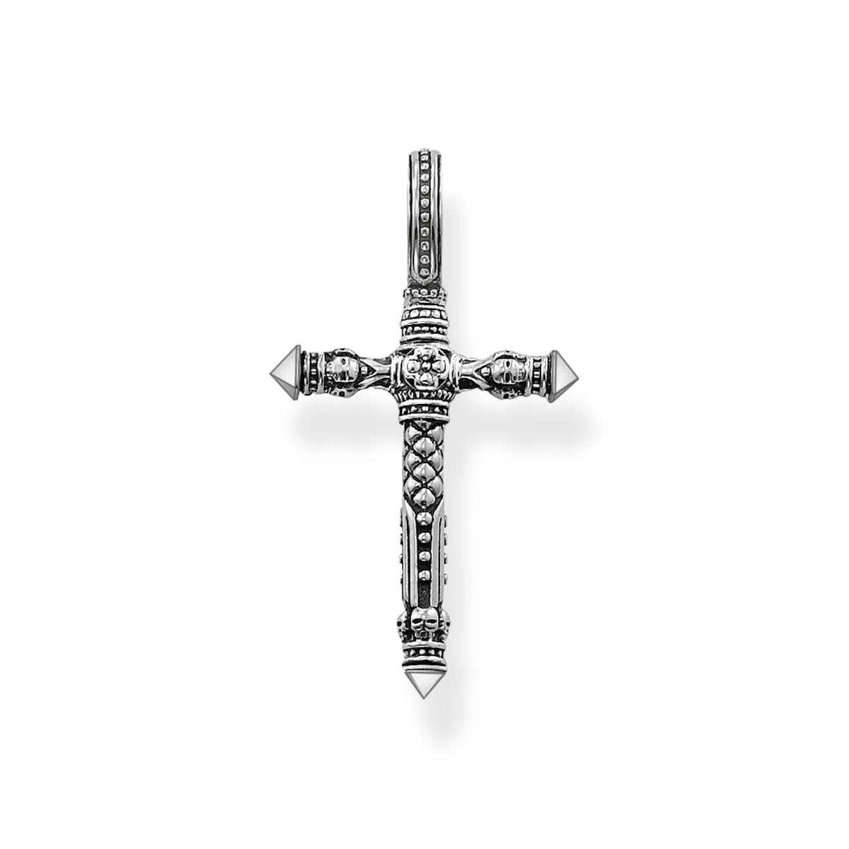 Kreuz-Anhänger in silberfarben mit filigraner Verzierung