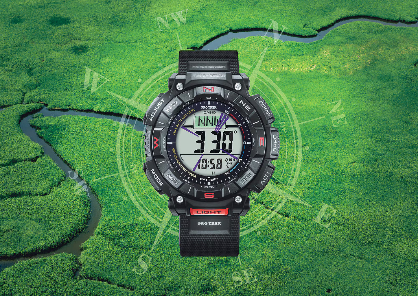 Casio Pro Trek PRG-340-1ER Uhr • Solar • Triple Sensor