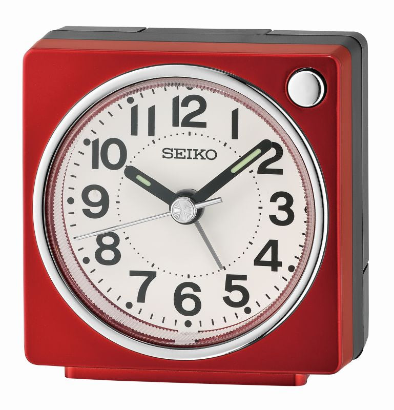 Seiko QHE196R  Wecker Rot • Geräuschloser Sweep-Sekundenzeiger • Schlummerfunktion