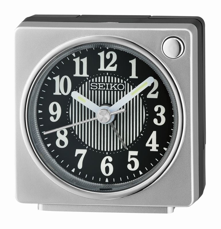 Seiko Fuji QHE197S  Wecker Silber • Geräuschloser Sweep-Sekundenzeiger • LumiBrite Leuchtmasse