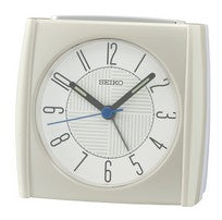 Seiko QHE205W Wecker Perlweiß • Geräuschloses Sweep-Uhrwerk • Schlummer- & Lichtfunktion