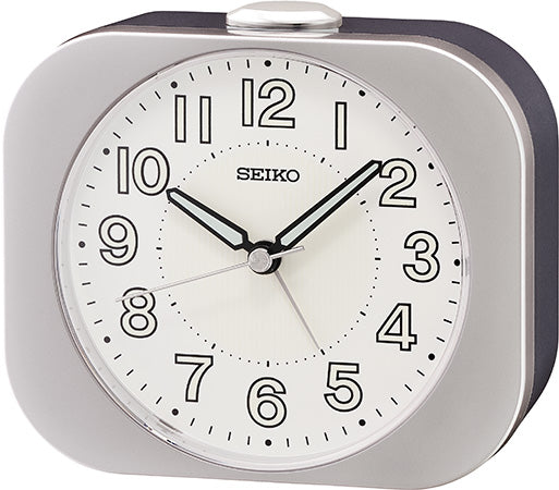 Seiko QHE206S Wecker Silber • Geräuschloses Sweep-Uhrwerk • Lumibrite Leuchtzeiger