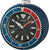 Seiko Wecker mit schwarzem Zifferblatt, Leuchtzeigern und blau-rot lackierter Lünette