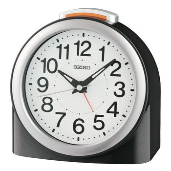 Seiko QHE211K  Wecker Schwarz • Geräuschloses Sweep-Uhrwerk • Aufsteigender Weckalarm