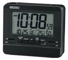 Seiko QHL086K Wecker Schwarz • LCD Dual-Wecker • Thermometer & Hygrometer