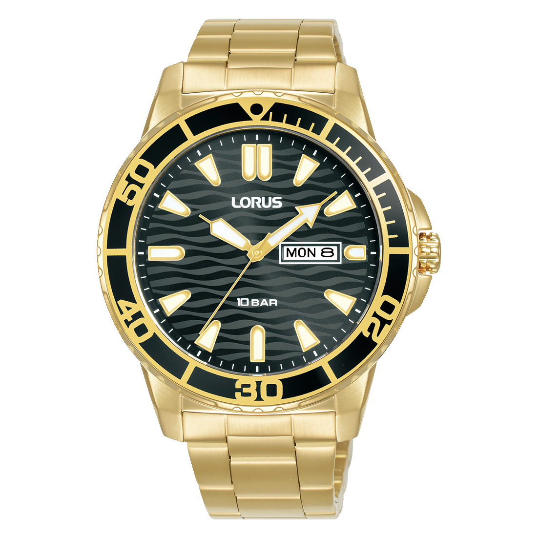 Lorus Sports RH362AX9 Herrenuhr Schwarz • Mineralglas • 10 bar wasserdicht