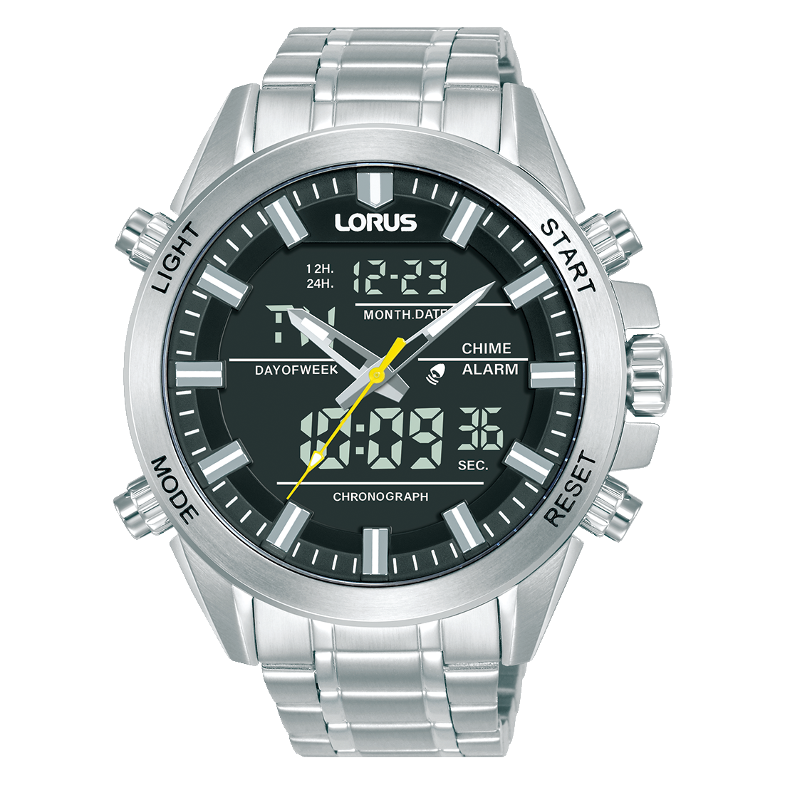 Lorus Sports RW663AX9 Herrenuhr Grau • Analog-Digital Chronograph • Mineralglas