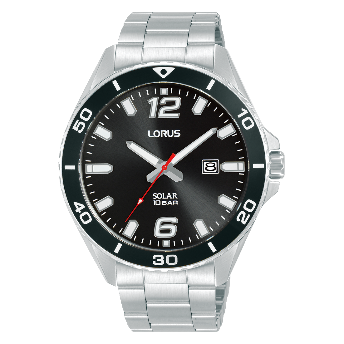 Lorus Sports RX359AX9 Herrenuhr Schwarz • Solarwerk • 10 BAR Wasserdicht