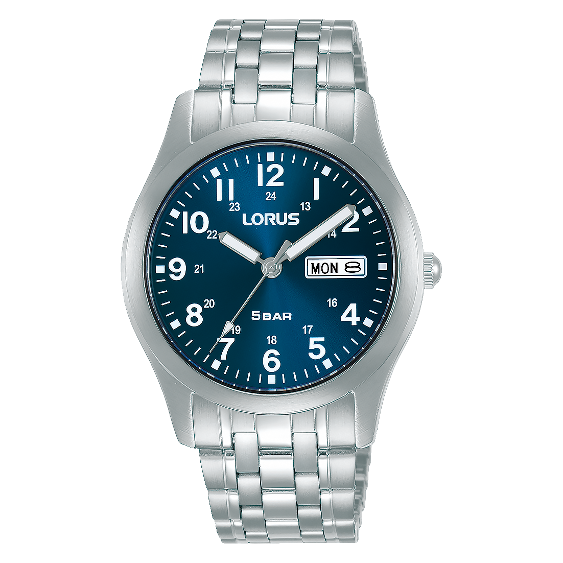 Lorus Classic RXN77DX9 Herrenuhr Dunkelblau • Mineralglas • Edelstahlarmband