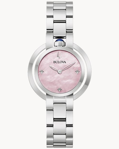 Bulova Rubaiyat 96L338 Damenuhr Rosa • Saphirglas • Edelstahlarmband