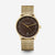 Sternglas Herrenuhr mit goldfarbenem Mesharmband und braunem Zifferblatt