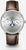Sternglas Herrenuhr mit braunem Lederarmband und silberfarbenem Zifferblatt.