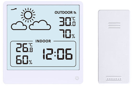 Digitalwecker mit Wettervorhersage und Thermometer Weiß - JVD Modell: SB3347.1