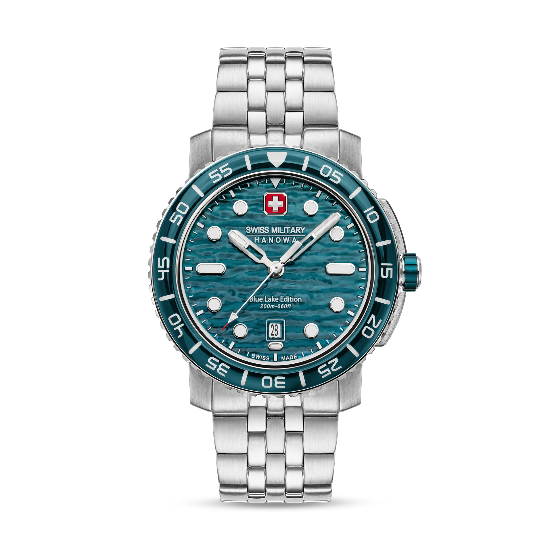 Swiss Military Hanowa Aqua SMWGH0004501 Herren Armbanduhr Blau/Grün • Saphirglas • 20 Bar Wasserdicht