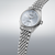 Seiko Presage Herrenuhr, silbernes Zifferblatt, Edelstahlarmband, Seitenansicht