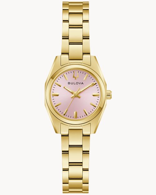 Bulova Surveyor 97L187 Damen Armbanduhr Rosa • Saphirglas • Vergoldetes Edelstahlgehäuse