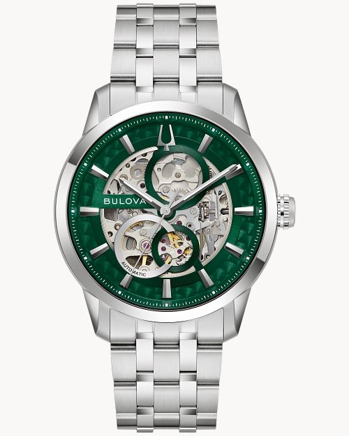 Bulova Sutton 96A329 Herren Armbanduhr • Skelettwerk Automatik • Saphirglas
