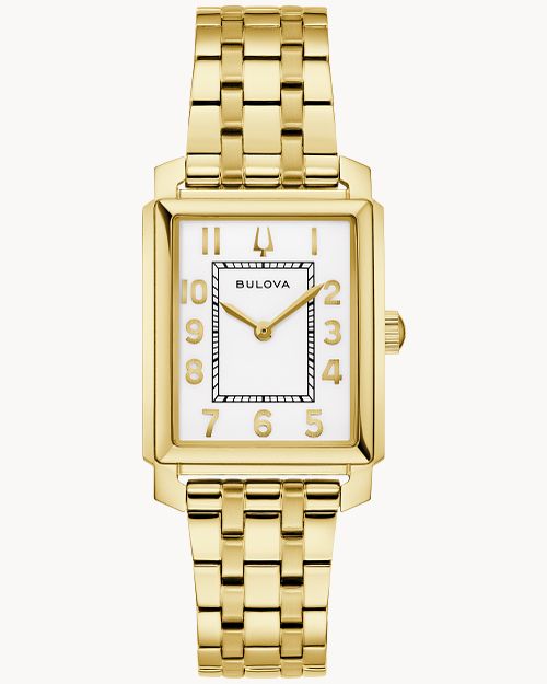 Bulova Sutton 97L186 Damen Armbanduhr Weiß/Gold • Mineralglas • Quarzwerk GL22