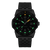 Herrenuhr mit schwarzem Zifferblatt, schwarzem Edelstahlband und Leuchtmarkierungen
