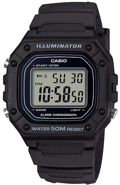 Casio Collection W-218H-1AVEF Uhr • 50m Wasserdichtigkeit • LED-Beleuchtung
