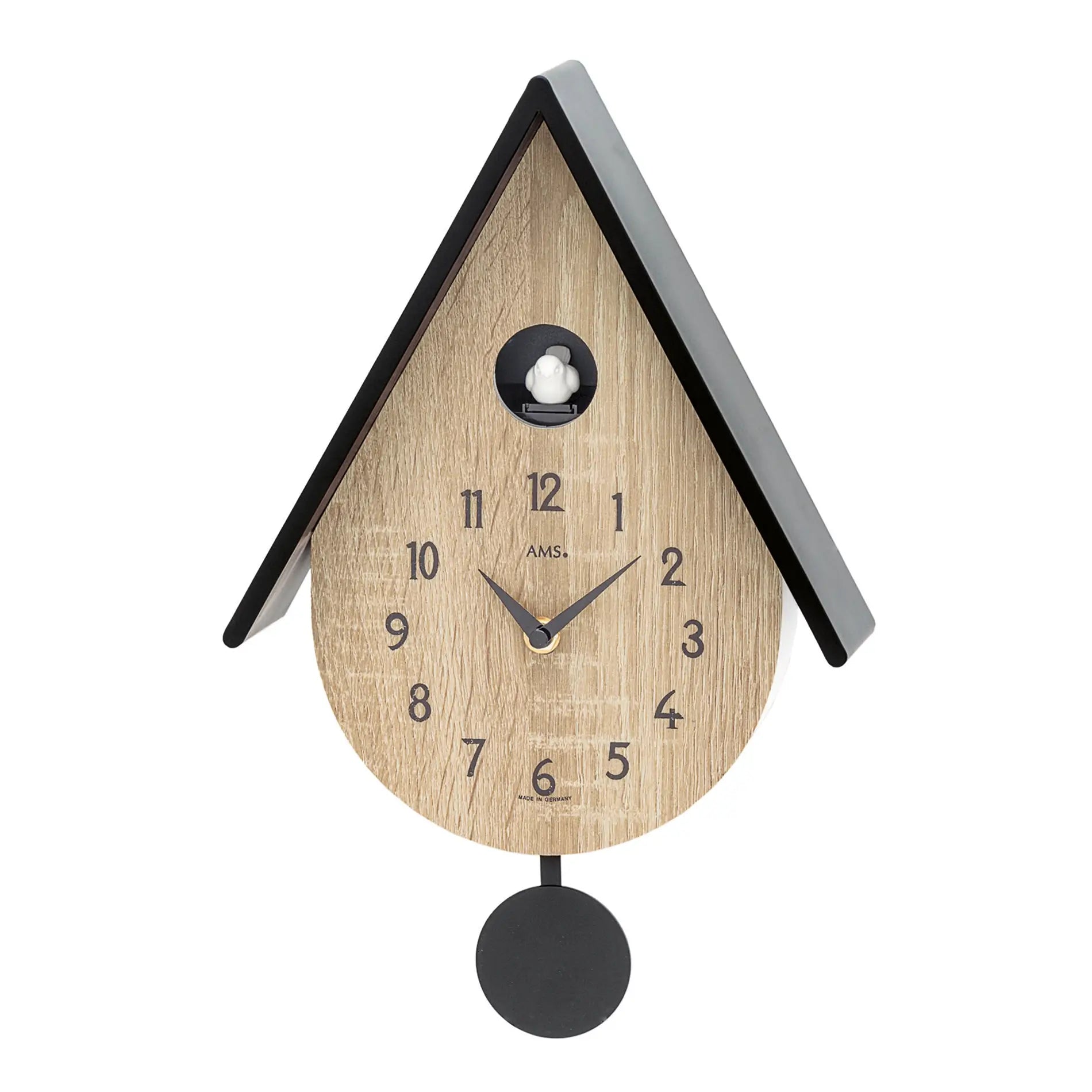 AMS W7512 Wanduhr • Quarz-Pendelwerk • Vogelmelodie