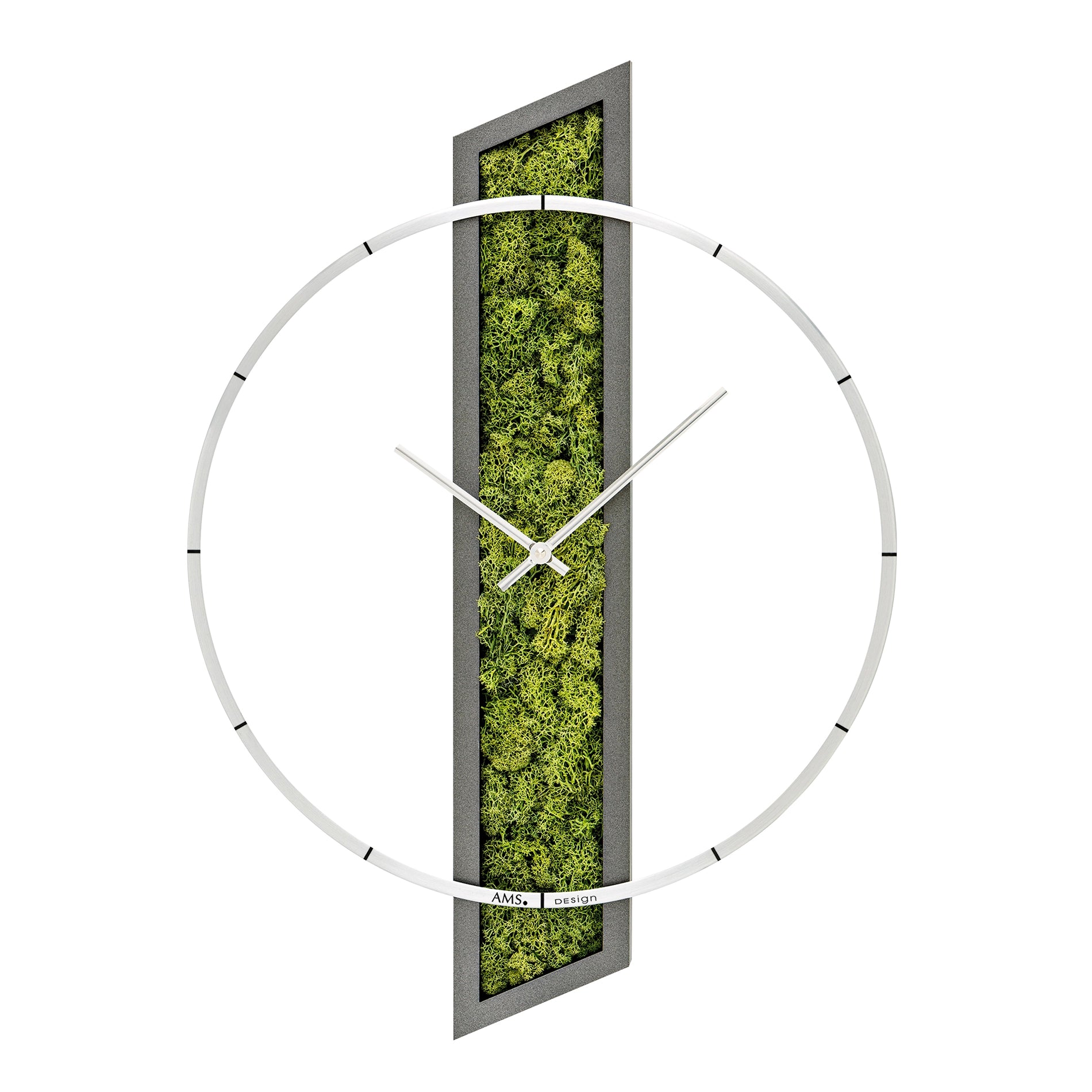 AMS Design W9605 Wanduhr • Massivholzgehäuse • Aluminium-Frontring