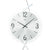AMS W9718 Wanduhr • Holzgehäuse mit Metall-Zierelement • Mineralglas facettiert