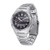 Casio Herrenarmbanduhr mit silberfarbenem Gehäuse und Armband, Krone seitlich, schwarzes Zifferblatt
