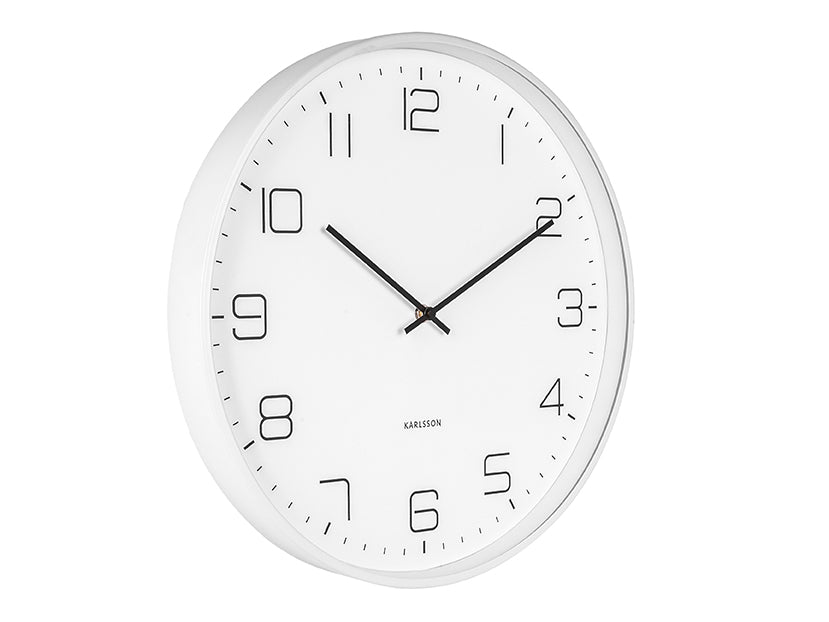 Karlsson Lofty KA5751WH Wanduhr Weiß • Geräuschloses Sweep-Uhrwerk • Modernes Eisengehäuse