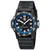Herren-Armbanduhr mit schwarzem Armband, blauem Lünette-Ring, Ziffern und Datumsanzeige