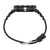Armband mit verstellbarer Dornschließe: schwarzes Kunststoffband, Metall-Dorn, seitliche Öse