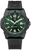 Herrenuhr mit schwarzem Gehäuse, grünem Zifferblatt und Kautschukarmband, Datumsanzeige