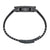 Schwarzes Armband mit Dornschließe und Lochreihe für die Längenverstellung