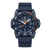 Herrenarmbanduhr mit dunkelblauem Kautschukband, blauem Zifferblatt und Leuchtmarken