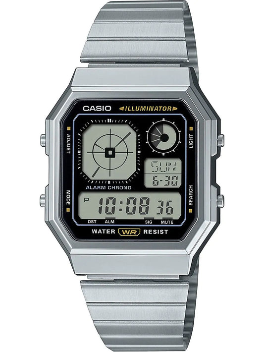 Casio Vintage A130WE-1AEF Uhr • Retro-Design • Edelstahlarmband