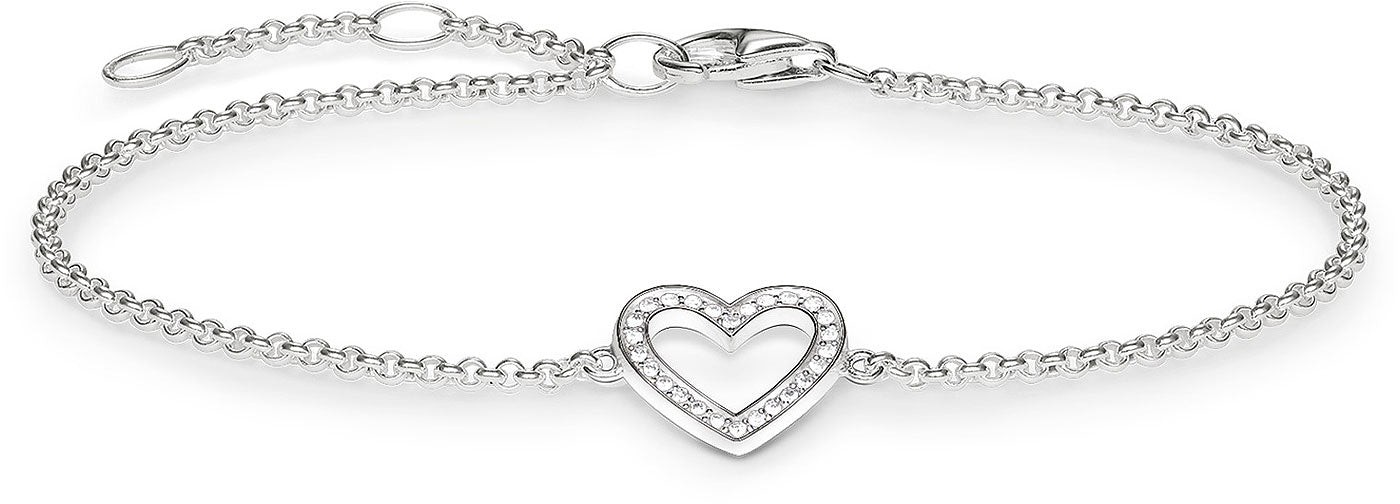 Armband Herz mit Steinchen - 925 Sterlingsilber