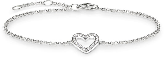 Armband Herz mit Steinchen - 925 Sterlingsilber