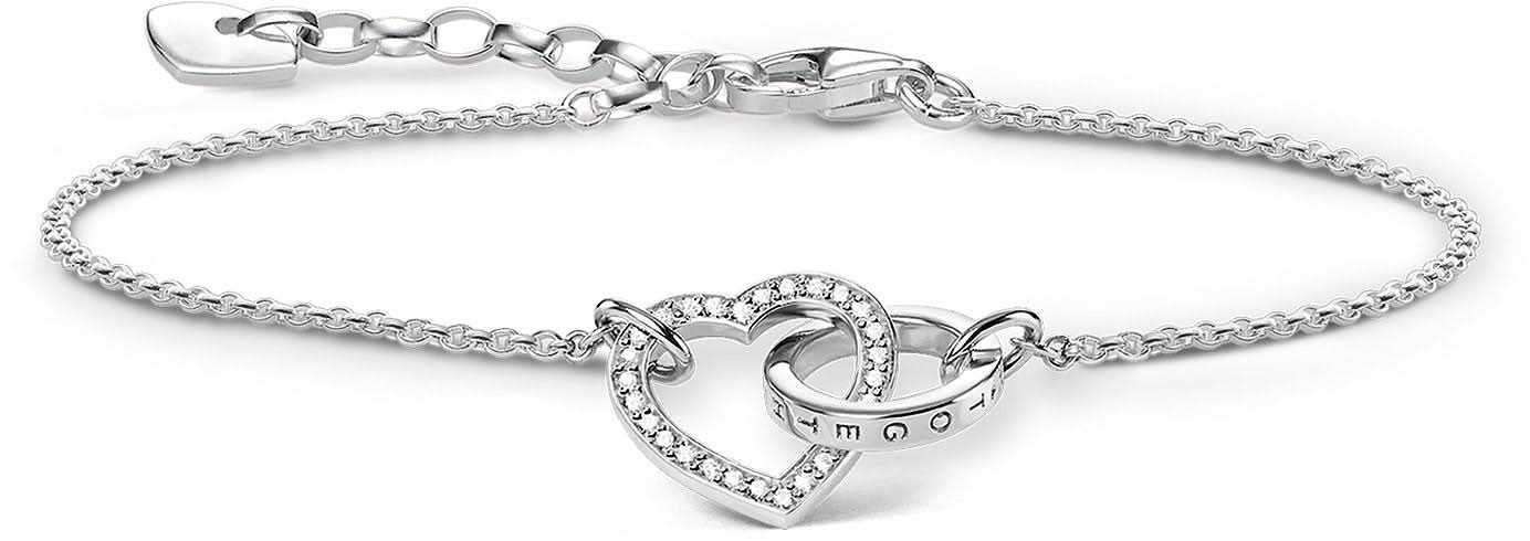 Armband aus 925 Sterlingsilber mit Herz-Anhänger und Gravur im runden Charm