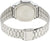 Casio Vintage-Uhr Rückseite mit silbernem Edelstahlband und runder Gehäusefläche