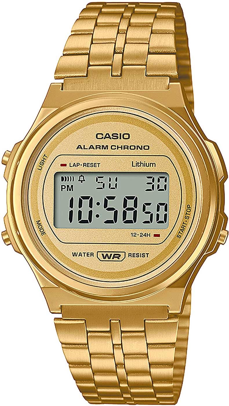 Casio Vintage A171WEG-9AEF Uhr • Kultiges Retro-Design • Vergoldetes Gehäuse