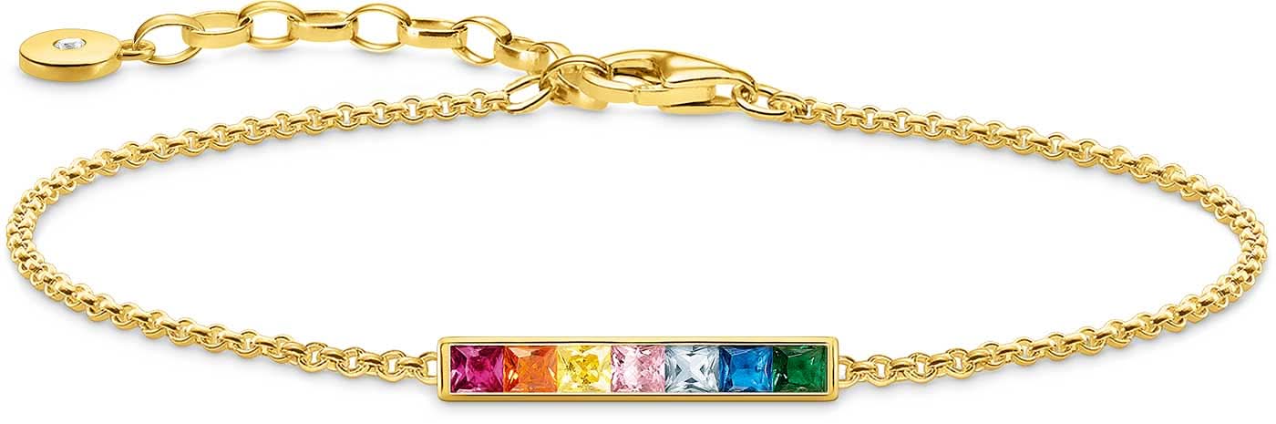 Armband mit bunten Steinen - 750 Gelbgold Vergoldung