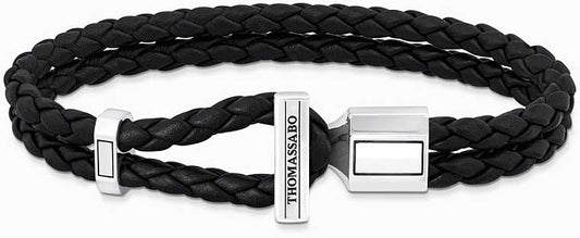 Doppelreihiges Lederarmband geflochten - Thomas Sabo Modell: A2147-682-11-L19