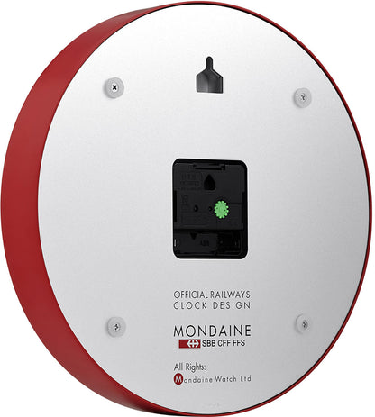 Mondaine Wanduhr 25 cm Ø Aluminium • Industrielles Design • Schweizer Qualität