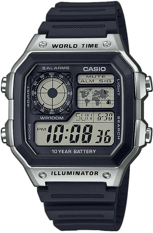 Casio Collection AE-1200WH-1CVEF Herrenuhr • Weltzeit • 10 Jahre Batterie