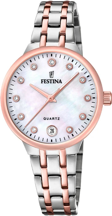 Festina Mademoiselle F20721/1 Damenuhr • Perlmutt-Zifferblatt • Bicolor-Design