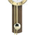 Wanduhr mit dunklem Holzgehäuse, goldener Pendelaufhängung und silberner Pendelkugel
