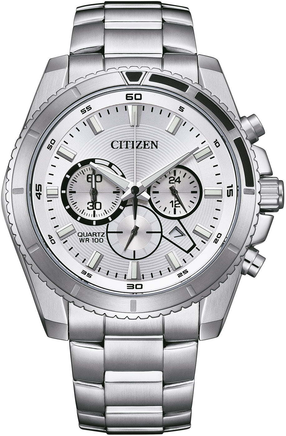 Citizen AN8200-50A Uhr • Edelstahl Chronograph • 10 Bar
