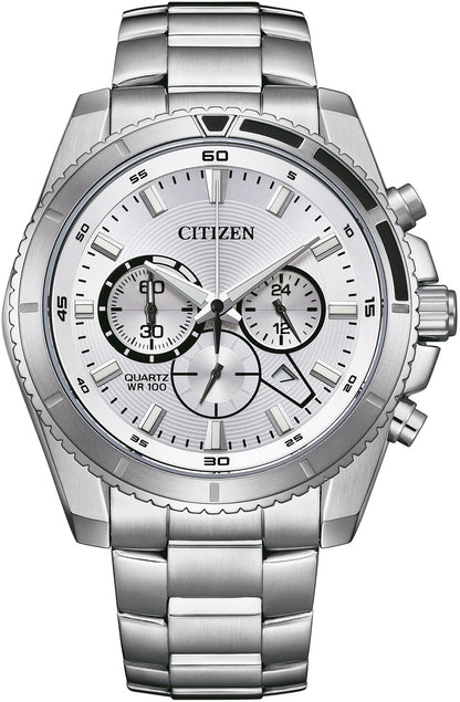 Citizen AN8200-50A Uhr • Edelstahl Chronograph • 10 Bar