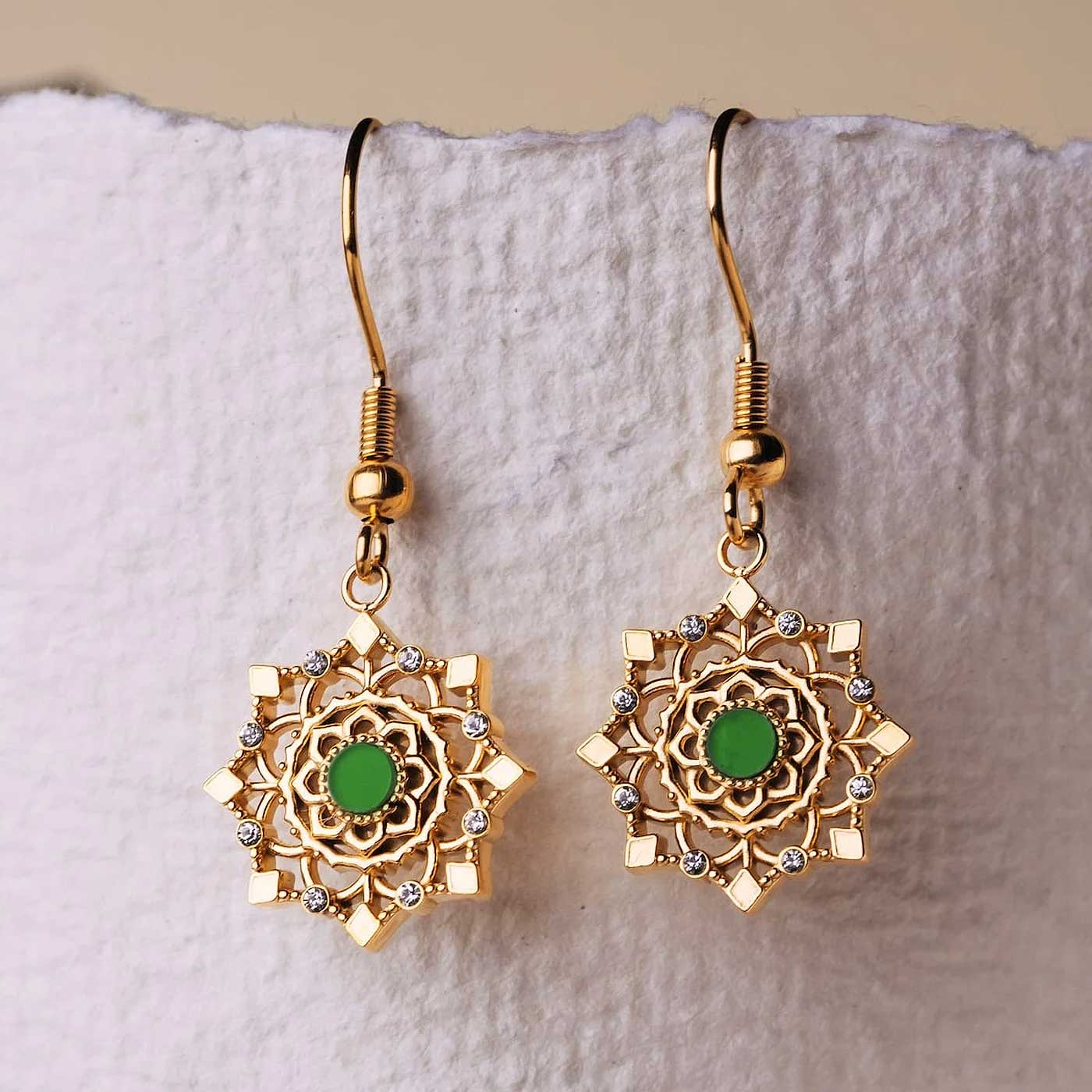 Aphonia Ohrhänger Schneeflocke - Holzkern Modell: Jewelry